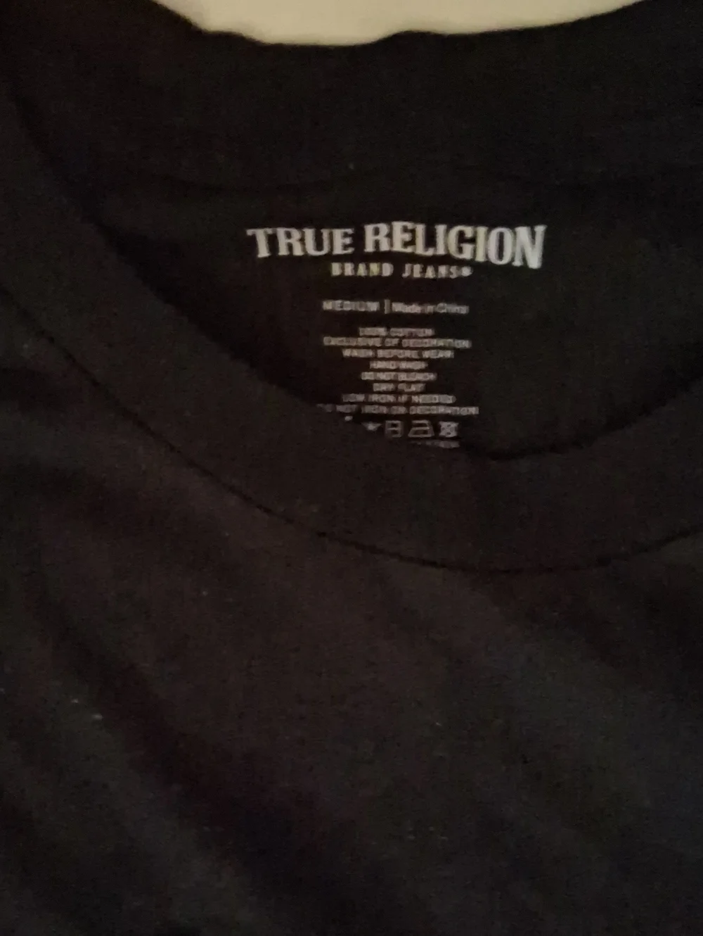 True Religion Crystal Buddah T-Shirt Color-Black Size-M NWT